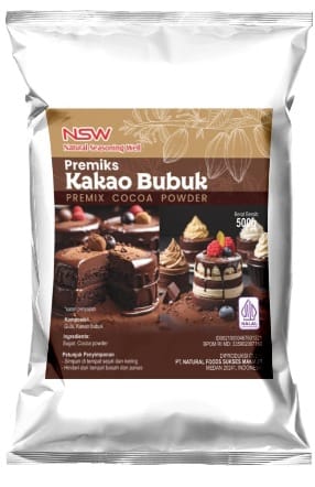 Kemasan foil NSW Premiks Kakao Bubuk 500 g.