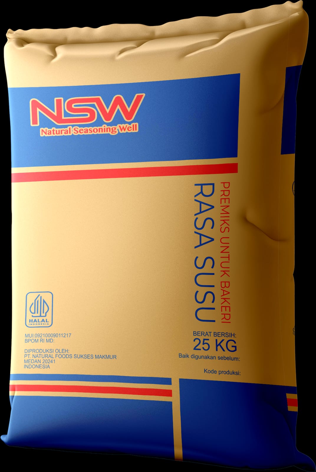 Karung premiks untuk bakeri rasa susu 25 kg.